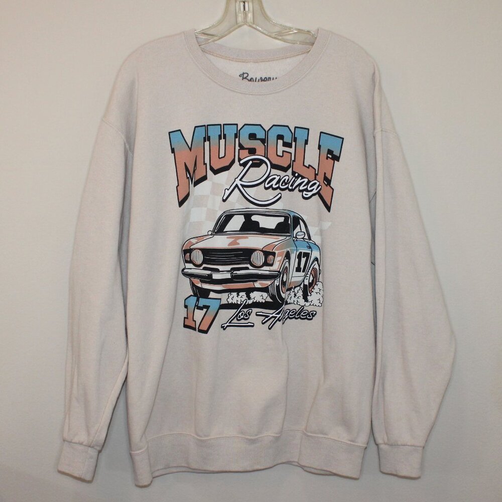 Muscle Car Racing crew neck sweatshirt Large long sleeve #17 LA Bowery Supply Co